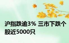 沪指跌逾3% 三市下跌个股近5000只