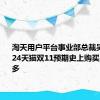 淘天用户平台事业部总裁吴嘉：2024天猫双11预期史上购买用户数最多