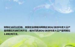 财联社10月12日电，美国农业部维持阿根廷2024/2025年度大豆产量预期在5100万吨不变；维持巴西2024/2025年度大豆产量预期在1.69亿吨不变。