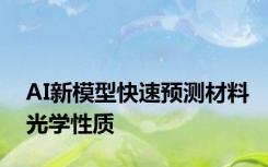 AI新模型快速预测材料光学性质