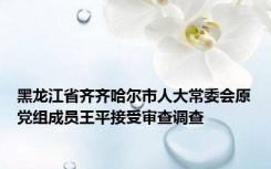 黑龙江省齐齐哈尔市人大常委会原党组成员王平接受审查调查