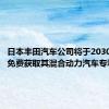 日本丰田汽车公司将于2030年提供免费获取其混合动力汽车专利