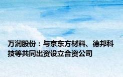 万润股份：与京东方材料、德邦科技等共同出资设立合资公司