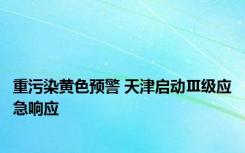 重污染黄色预警 天津启动Ⅲ级应急响应