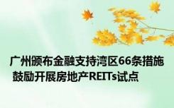 广州颁布金融支持湾区66条措施 鼓励开展房地产REITs试点