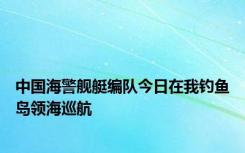 中国海警舰艇编队今日在我钓鱼岛领海巡航