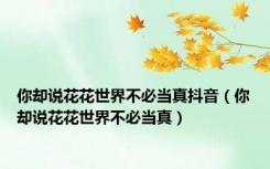 你却说花花世界不必当真抖音（你却说花花世界不必当真）