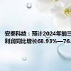 安泰科技：预计2024年前三季度净利润同比增长68.93%—76.61%