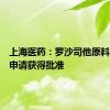 上海医药：罗沙司他原料药上市申请获得批准