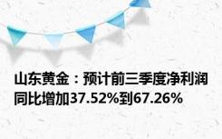 山东黄金：预计前三季度净利润同比增加37.52%到67.26%