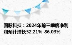 国脉科技：2024年前三季度净利润预计增长52.21%-86.03%