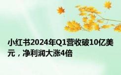 小红书2024年Q1营收破10亿美元，净利润大涨4倍