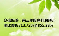 众信旅游：前三季度净利润预计同比增长713.72%至855.23%