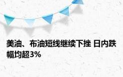 美油、布油短线继续下挫 日内跌幅均超3%