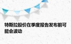 特斯拉股价在季度报告发布前可能会波动