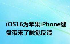 iOS16为苹果iPhone键盘带来了触觉反馈