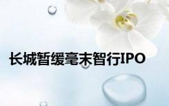 长城暂缓毫末智行IPO