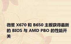 微星 X670 和 B650 主板获得最新的 BIOS 与 AMD PBO 的性能开关