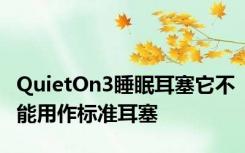 QuietOn3睡眠耳塞它不能用作标准耳塞