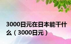 3000日元在日本能干什么（3000日元）