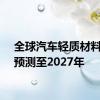 全球汽车轻质材料市场预测至2027年