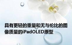 具有更轻的重量和无与伦比的图像质量的iPadOLED原型