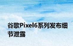 谷歌Pixel6系列发布细节泄露