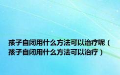 孩子自闭用什么方法可以治疗呢（孩子自闭用什么方法可以治疗）