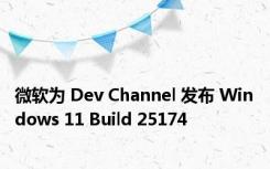 微软为 Dev Channel 发布 Windows 11 Build 25174