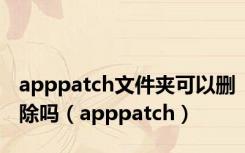 apppatch文件夹可以删除吗（apppatch）