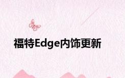 福特Edge内饰更新