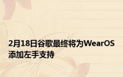 2月18日谷歌最终将为WearOS添加左手支持