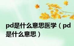 pd是什么意思医学（pd是什么意思）