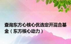 查询东方心核心优选定开混合基金（东方核心动力）