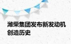 潍柴集团发布新发动机创造历史