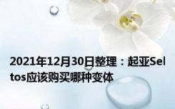 2021年12月30日整理：起亚Seltos应该购买哪种变体