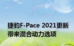 捷豹F-Pace 2021更新带来混合动力选项