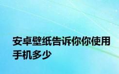 安卓壁纸告诉你你使用手机多少