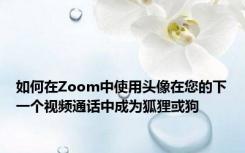 如何在Zoom中使用头像在您的下一个视频通话中成为狐狸或狗