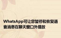 WhatsApp可让您暂停和恢复语音消息在聊天窗口外播放