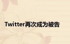 Twitter再次成为被告