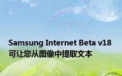 Samsung Internet Beta v18 可让您从图像中提取文本