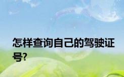 怎样查询自己的驾驶证号?