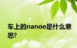 车上的nanoe是什么意思?