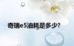 奇瑞e5油耗是多少?