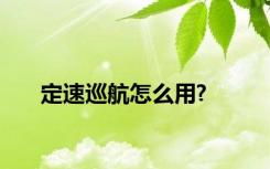 定速巡航怎么用?