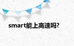 smart能上高速吗?