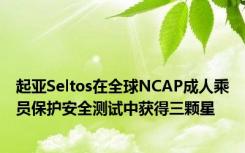 起亚Seltos在全球NCAP成人乘员保护安全测试中获得三颗星