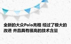 全新的大众Polo亮相 经过了极大的改进 并且具有很高的技术含量