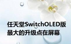 任天堂SwitchOLED版最大的升级点在屏幕